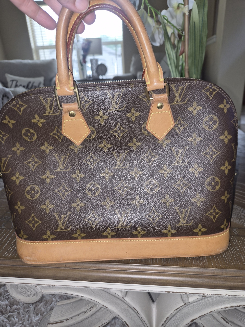 Louis Vuitton Monogram Alma Handbag in Brown and Tan